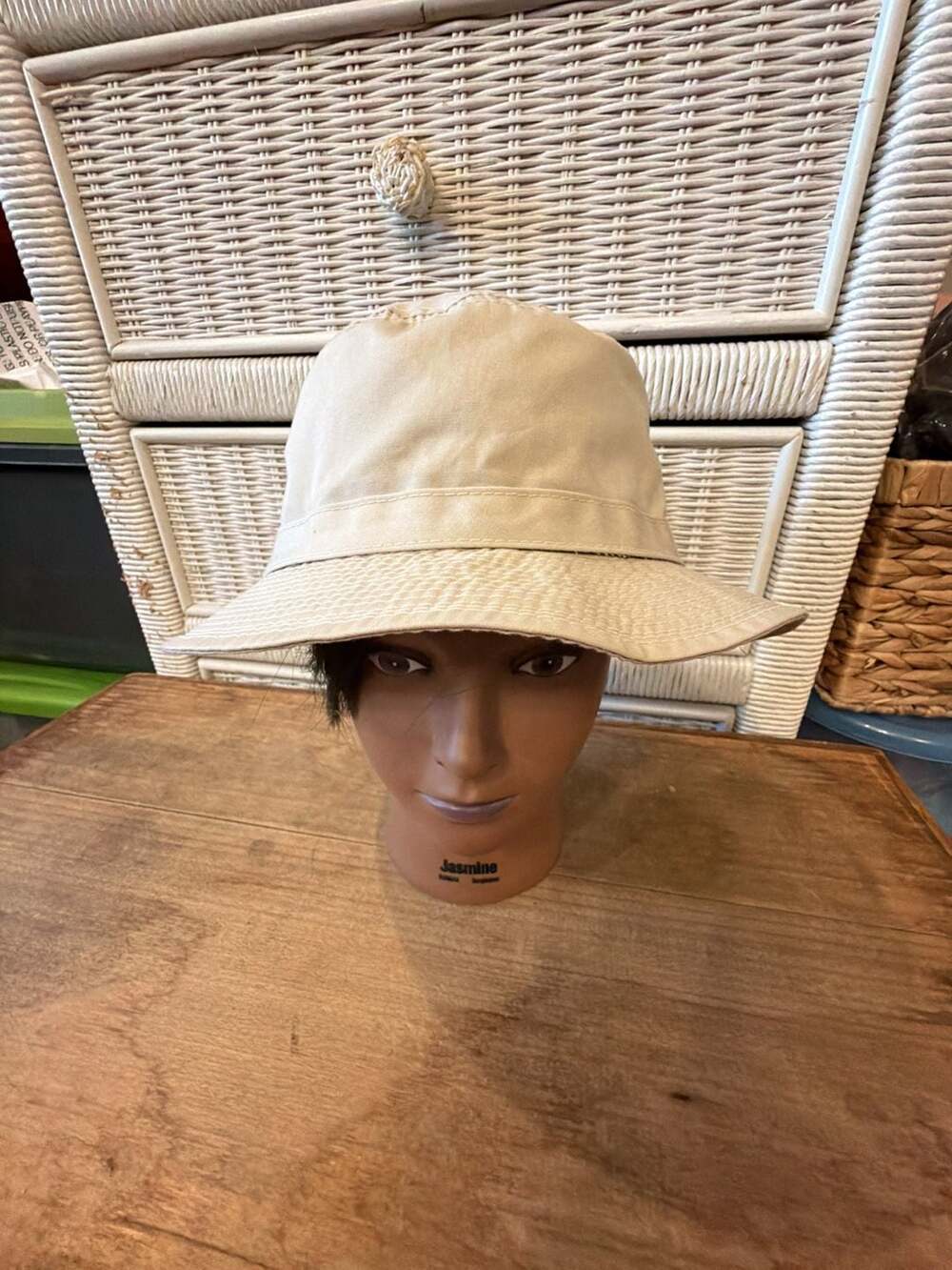 Vintage Kangol Beige Cotton Bucket Hat
